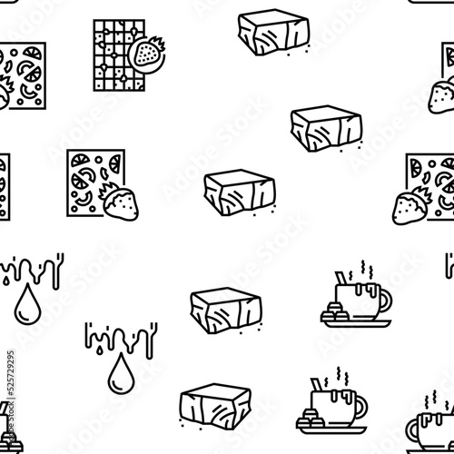 Chocolate Sweet Dessert And Drink vector seamless pattern