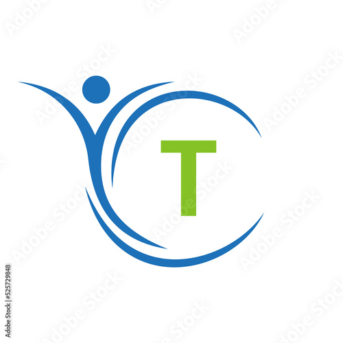 Initial Letter T Healthcare Logo. Doctor Logo Sign, Medical Pharmacy Plus Symbol Design