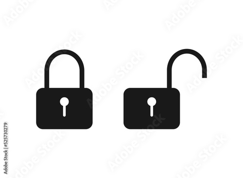Lock Icon in trendy flat style isolated on grey background. Security symbol for your web site design.