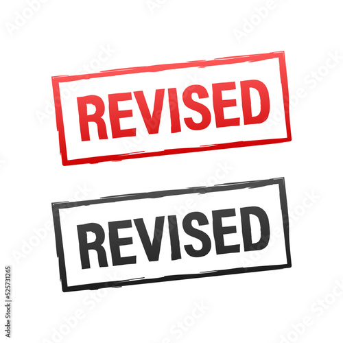 Revised stamp sign grunge style. Vector stock illustration.