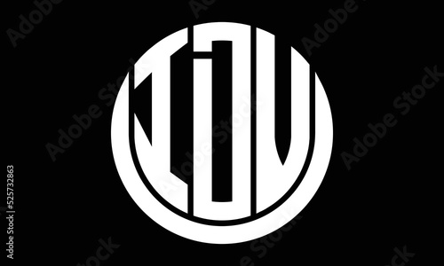 IDV three letter circle logo design vector template.  monogram symbol on black & white. photo