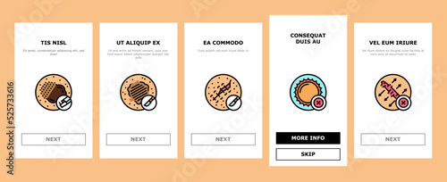 Mole Skin Problem And Disease onboarding icons set vector