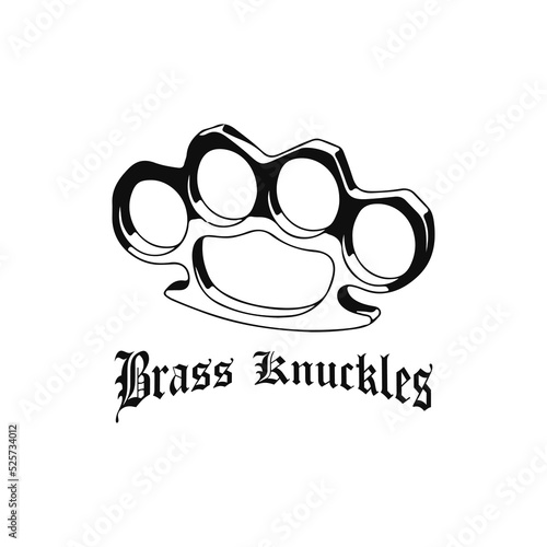 brass knuckle weapon vector illustration