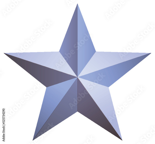 3D Metal Star Isolated