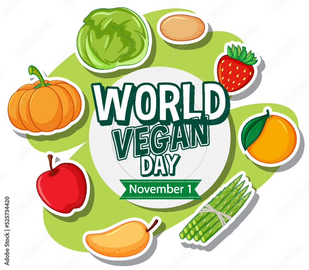 World Vegan Day Logo Concept World Vegan Day Logo Concept