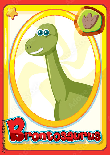 Brontosaurus dinosaur cartoon card