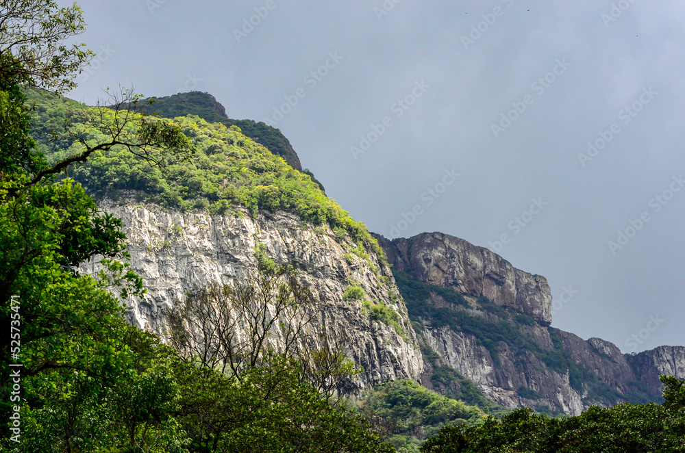 View of Fortaleza Canyon from the bottom on the Tigre Preto Trail (Trilha do Tigre Preto), Brazil View of Fortaleza Canyon from the bottom on the Tigre Preto Trail (Trilha do Tigre Preto), Brazil