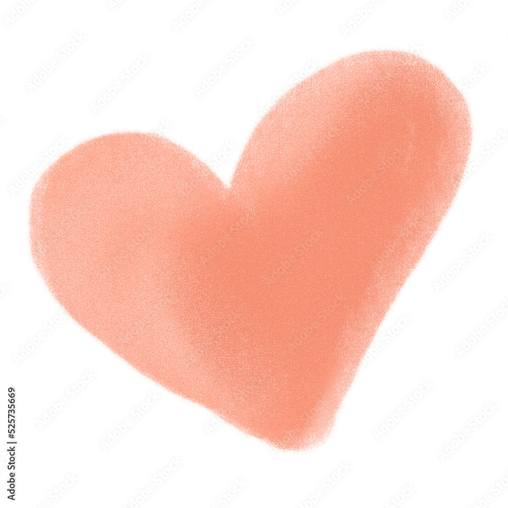 Pink Heart Cartoon Chalk Illustration