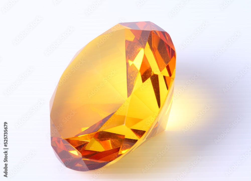 Yellow diamond on white background Yellow diamond on white background