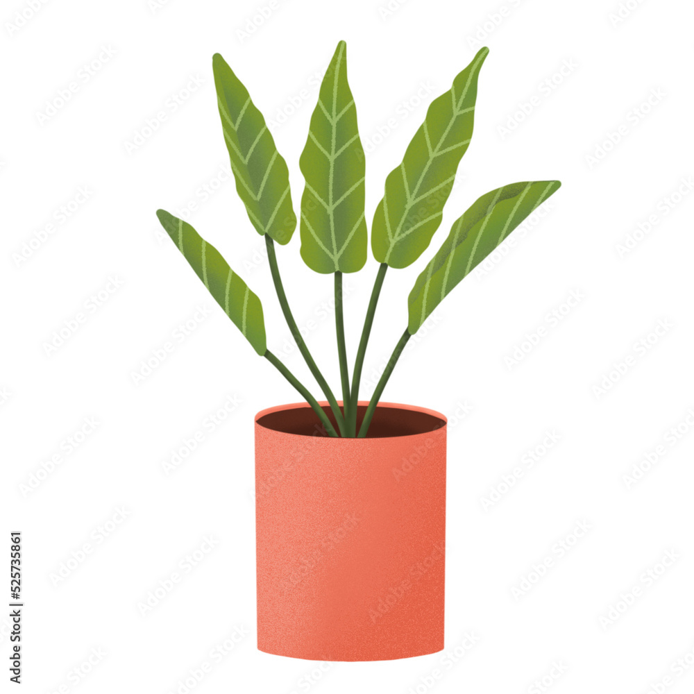 Orange Potted Plant Illustration