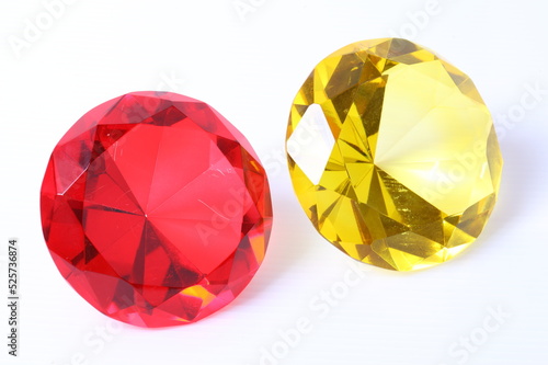 Red and yellow diamond on white background