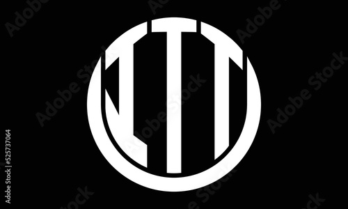 ITT three letter circle logo design vector template.  monogram symbol on black & white.