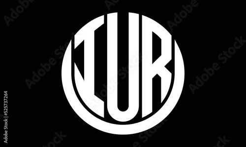 IUR three letter circle logo design vector template.  monogram symbol on black & white. photo