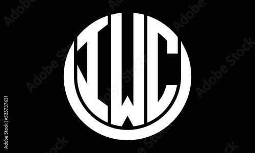 IWC three letter circle logo design vector template.  monogram symbol on black & white. photo