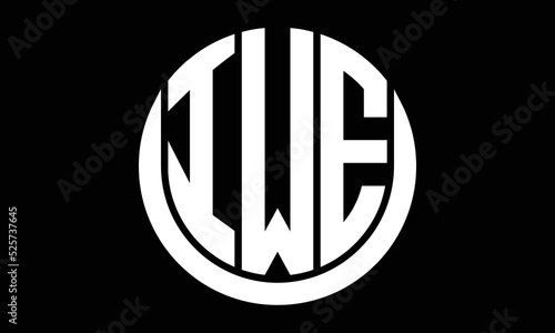 IWE three letter circle logo design vector template.  monogram symbol on black & white. photo