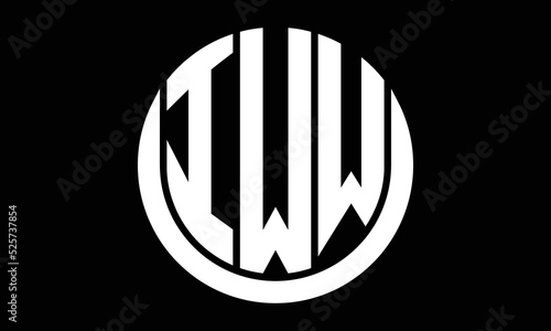 IWW three letter circle logo design vector template.  monogram symbol on black & white. photo