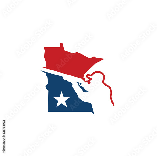 Minnesota and Shooting clay sniper. Logo design. Vector Illustration.