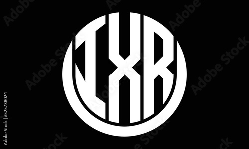 IXR three letter circle logo design vector template.  monogram symbol on black & white. photo