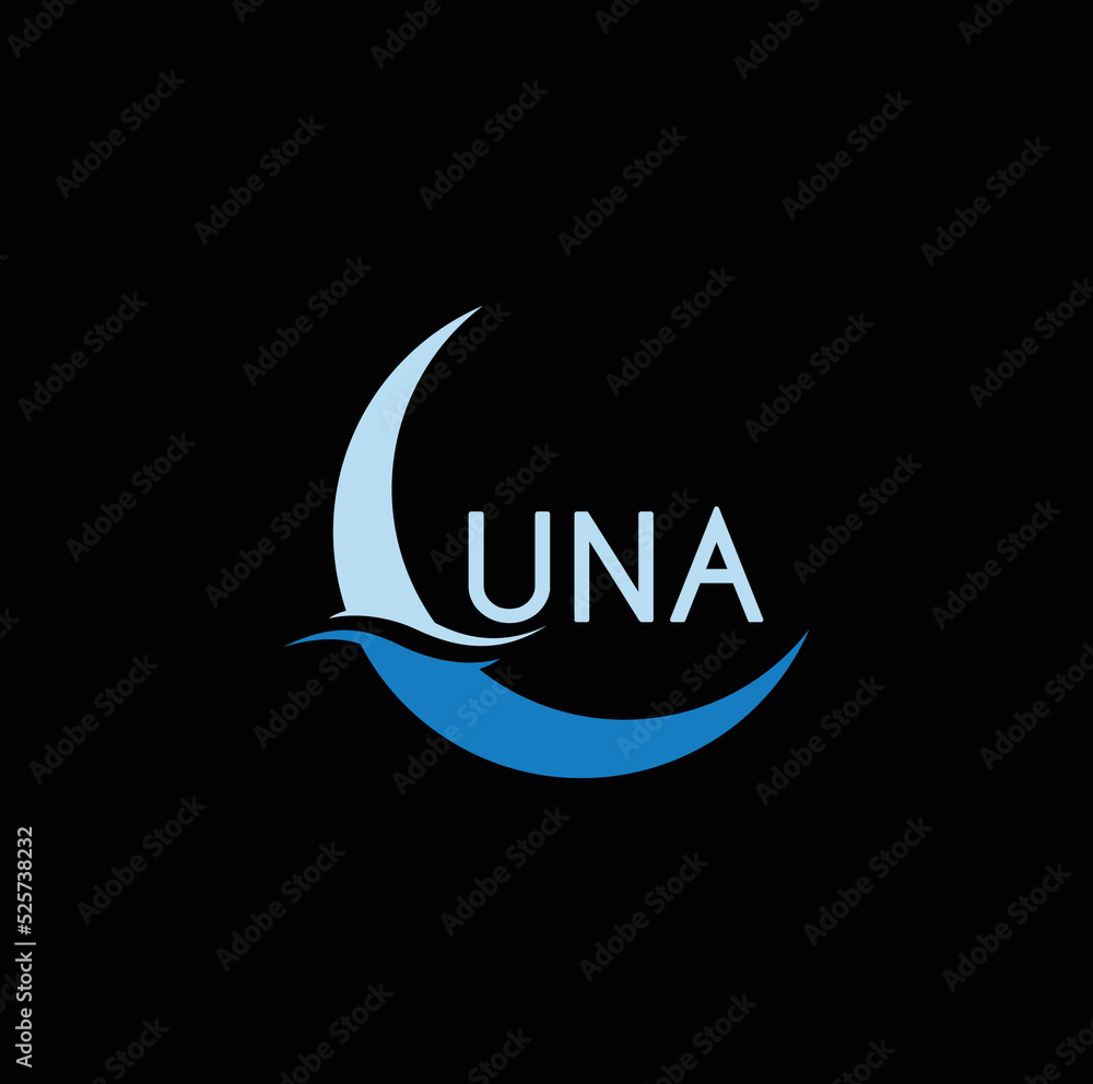 Luna Logo design. Crescent moon Vector Illustration. Lunar symbol. - obrazy, fototapety, plakaty 