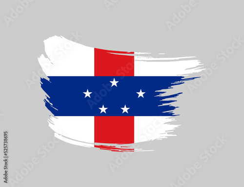 Free Download Stain brush painted stroke flag of Netherlands Antilles on isolated background - GFXLoad