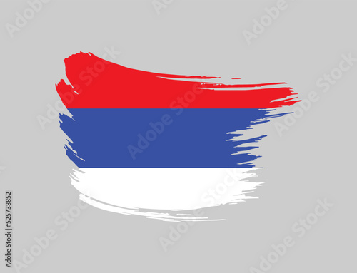 Stain brush painted stroke flag of Republika Srpska on isolated background
