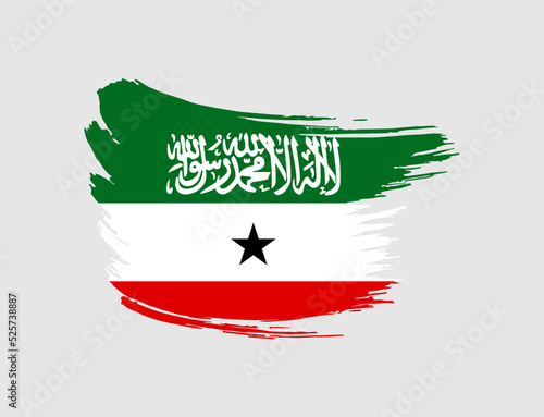 Stain brush painted stroke flag of Somaliland on isolated background