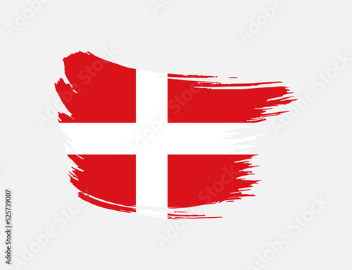 Stain brush painted stroke flag of Sovereign Military Order of Malta on isolated background
