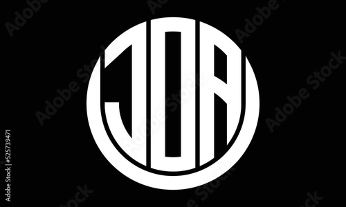 JOA three letter circle logo design vector template.  monogram symbol on black & white. photo