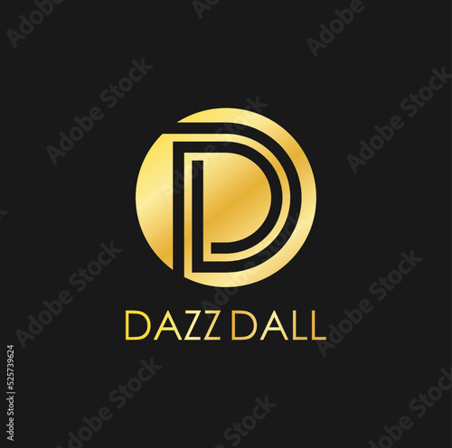 Letter D and circle logo design. Dazz Dall logo. Vector Illustration. photo