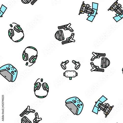 Video Game Electronic And Device vector seamless pattern