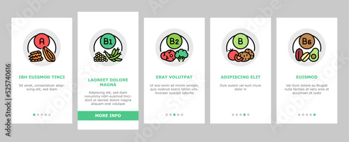 Vitamin Mineral Medical Complex onboarding icons set vector