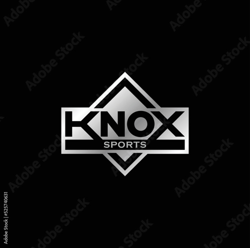 Knox Sports metalic logo. Shield Logo design. Vector Illustration. photo