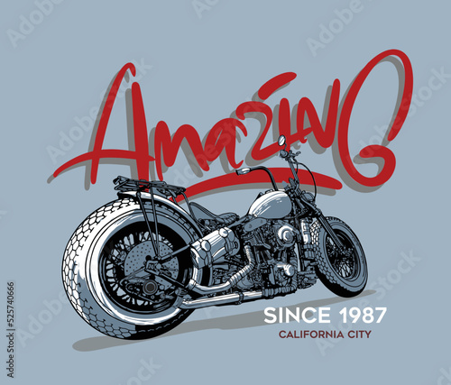 Foto MOTORCYCLES IMAGE VECTOR ILLUSTRATION FOR YOUR T SHIRT