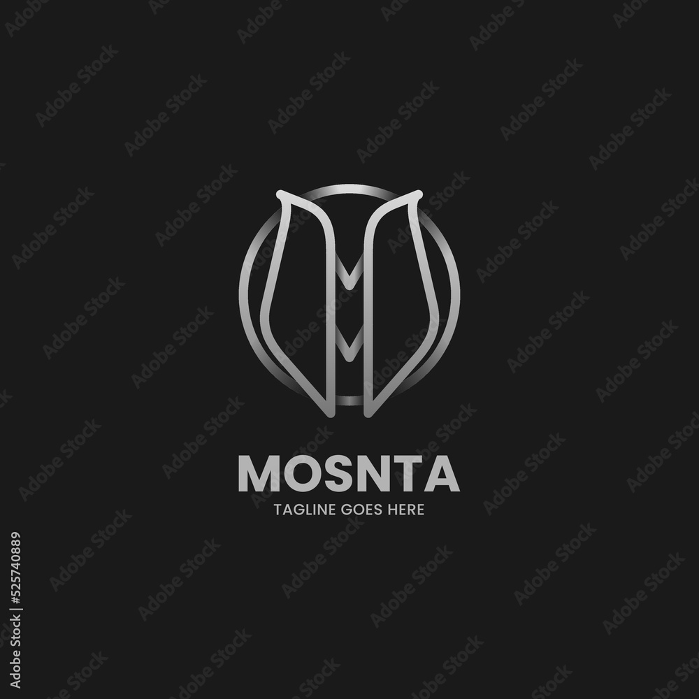Vector Logo Illustration Letter M Gradient Line Art Style. Vector Logo Illustration Letter M Gradient Line Art Style.
