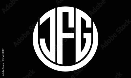 JFG three letter circle logo design vector template.  monogram symbol on black & white. photo