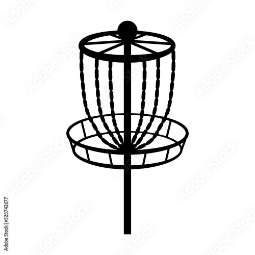 Disc golf basket icon. Vector outline illustration isolated on white background