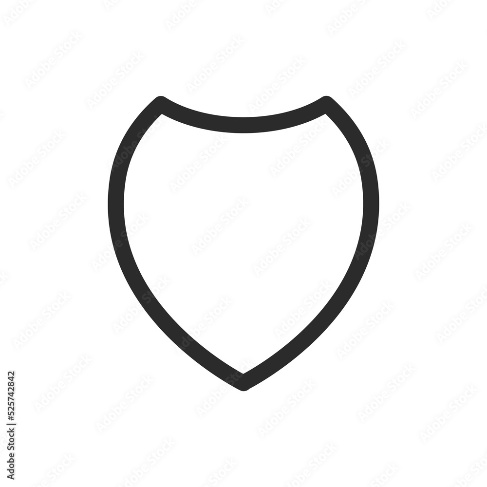 Shield shape silhouette vector. Shield against danger Isolated on white background.