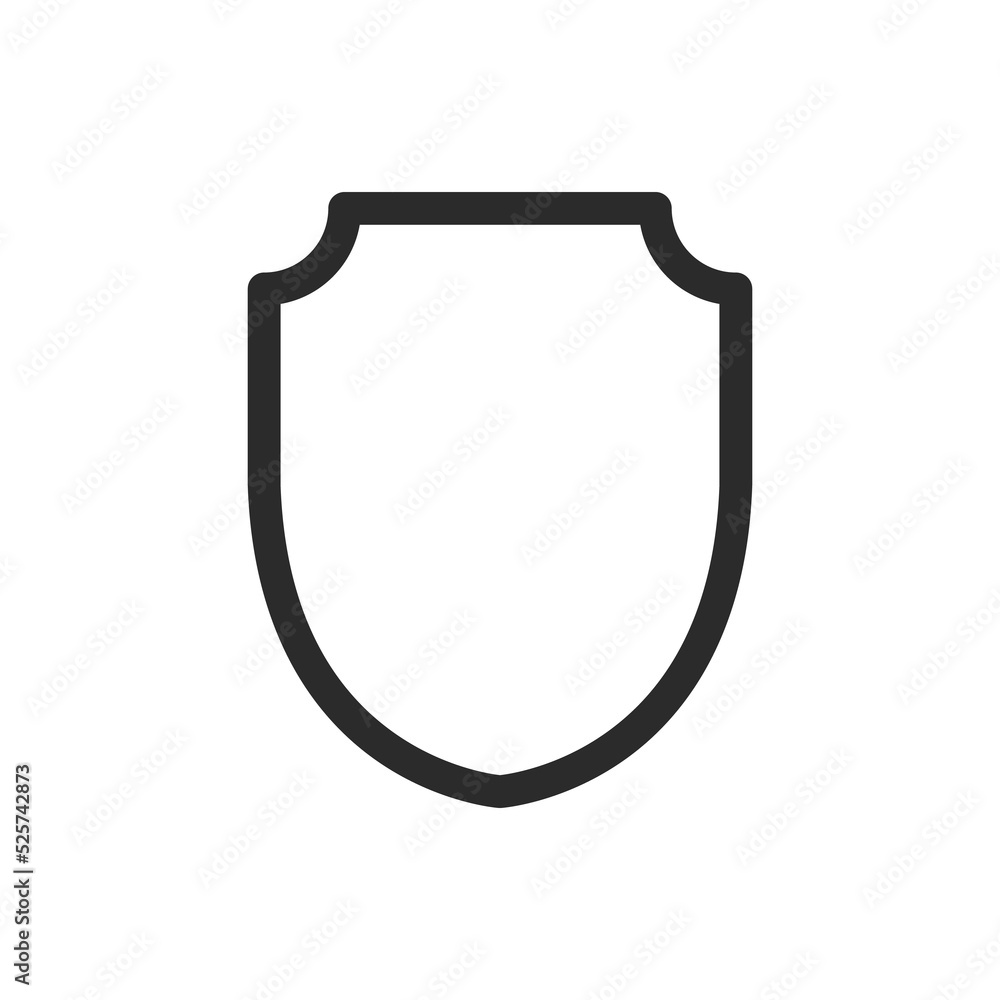 Shield shape silhouette vector. Shield against danger Isolated on white background. Shield shape silhouette vector. Shield against danger Isolated on white background.