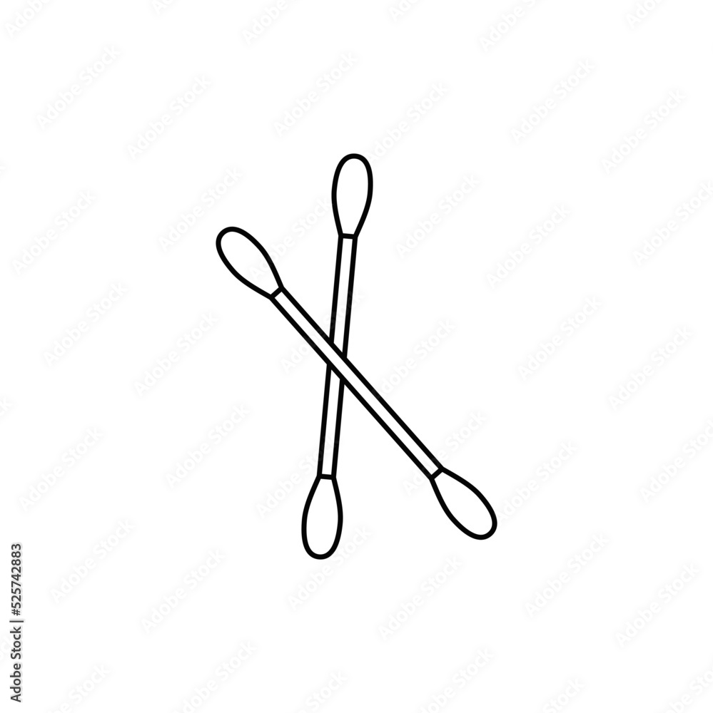 Cotton swabs icon in line style icon, isolated on white background Cotton swabs icon in line style icon, isolated on white background