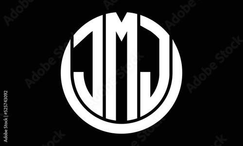 JMJ three letter circle logo design vector template.  monogram symbol on black & white. photo