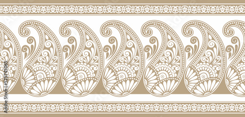 Traditional Asian paisley border design