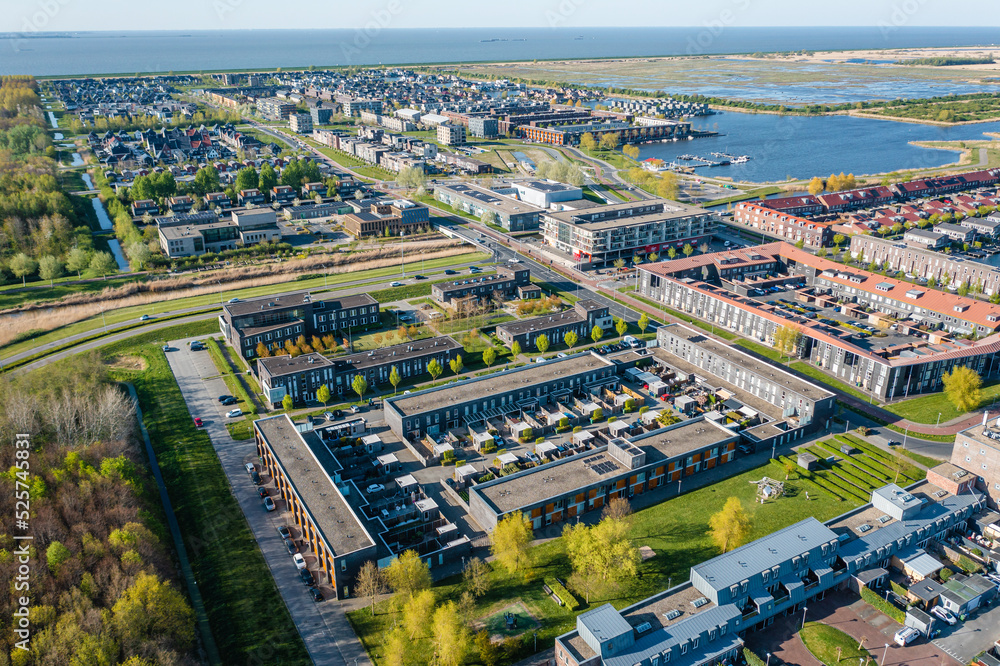 Modern green neighbourhood in Almere, The Netherlands, surrounded by ...