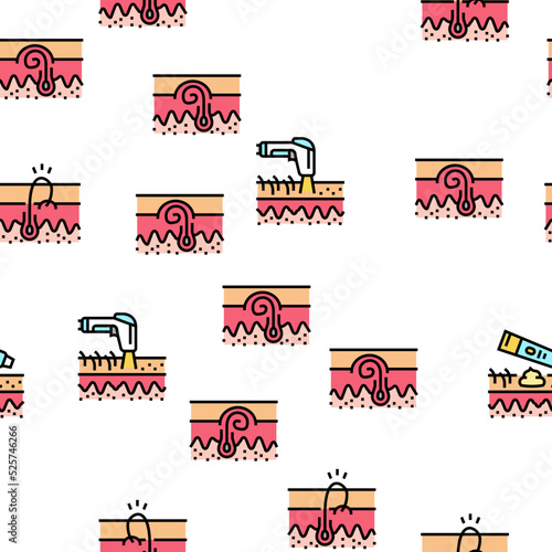 Ingrown Hair Problem Treatment vector seamless pattern