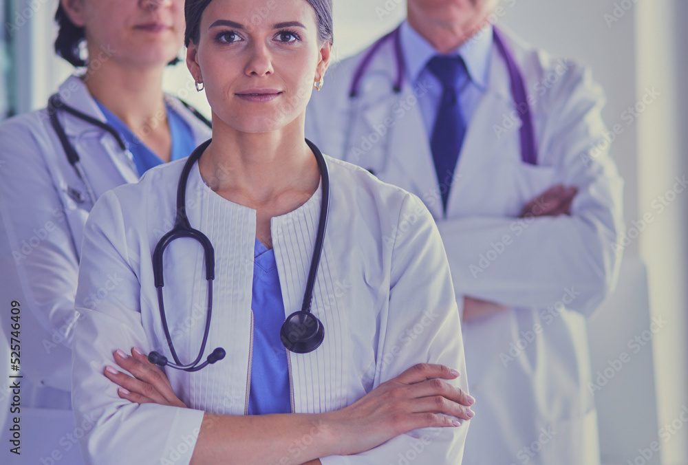 Group of doctors and nurses standing in the hospital Accident and Emergency department Group of doctors and nurses standing in the hospital Accident and Emergency department