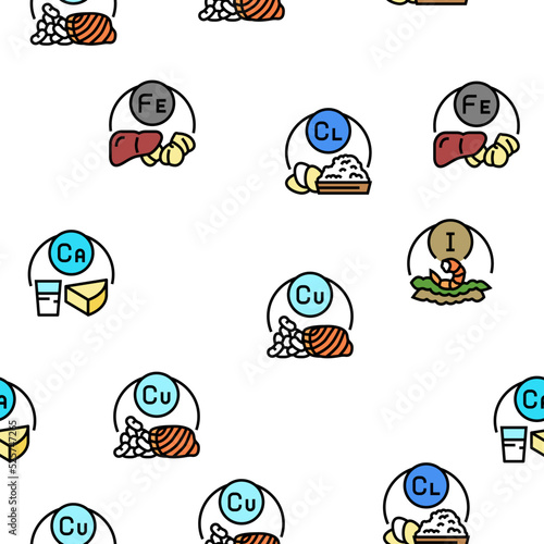 Vitamin Mineral Medical Complex vector seamless pattern