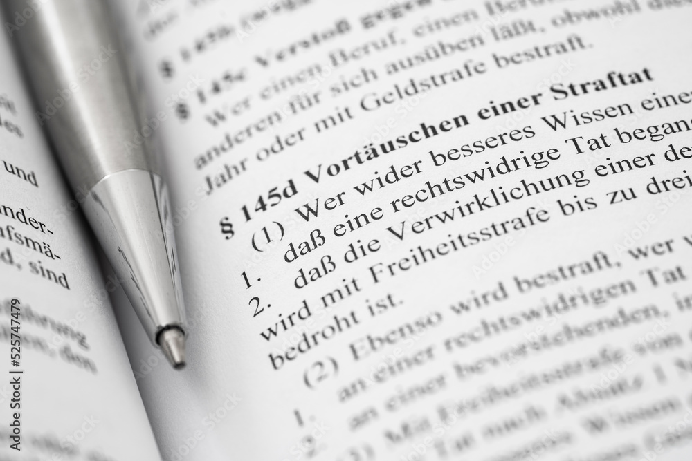 Vortäuschen einer Straftat, Artikel 145d Strafgesetzbuch Vortäuschen einer Straftat, Artikel 145d Strafgesetzbuch