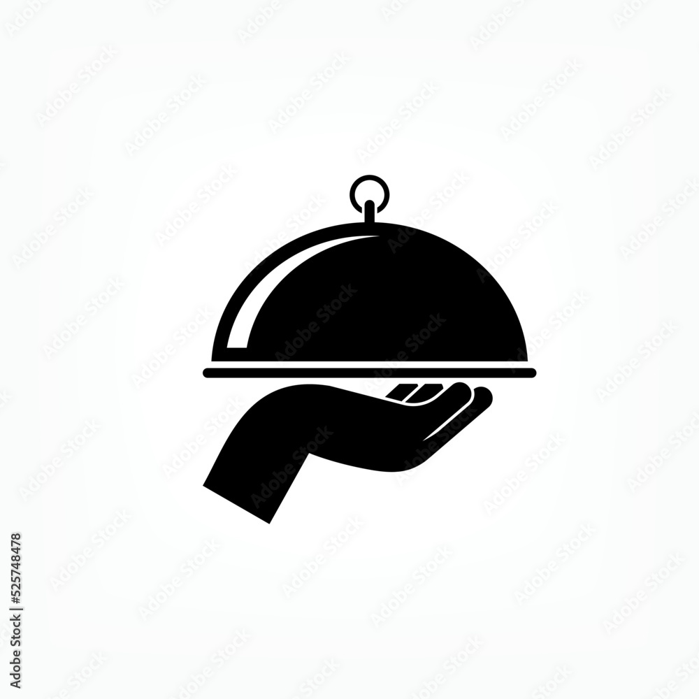 Fototapeta premium Serving Cuisine Icon. Service, Waitress Symbol - Vector. 