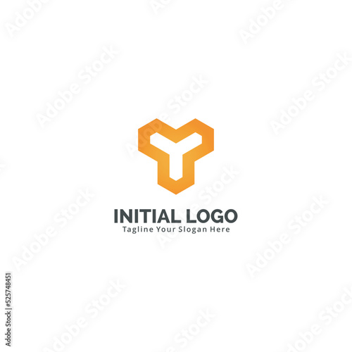 unique letter y logo news vector graphic
