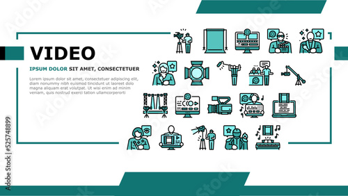 video production film studio landing header vector