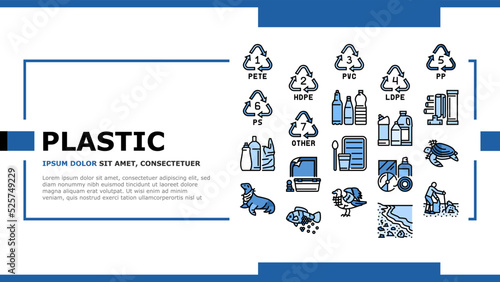 Plastic Waste Nature Environment landing header vector